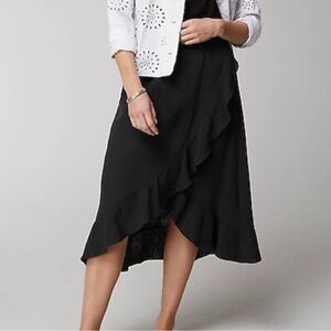 JJill New Cotton-Gauze Ruffled Wrap Skirt plus size 2X
